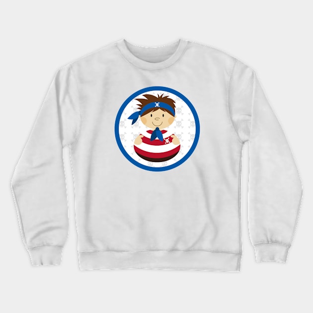 Cute Cartoon Pirate Crewneck Sweatshirt by markmurphycreative